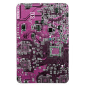 Computer Geek Circuit Board Paars Magneet (Verticaal)