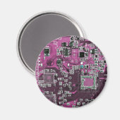 Computer Geek Circuit Board Paars Magneet (Voorkant / Achterkant)