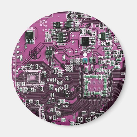 Computer Geek Circuit Board Paars Magneet (Voorkant)