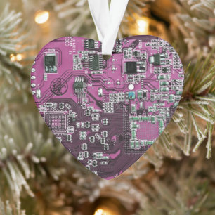 Computer Geek Circuit Board Paars Ornament