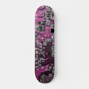 Computer Geek Circuit Board Paars Persoonlijk Skateboard