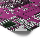 Computer Geek Circuit Board Paars Poster (Hoek)