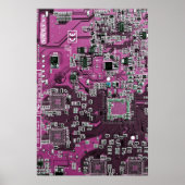 Computer Geek Circuit Board Paars Poster (Voorkant)