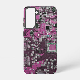 Computer Geek Circuit Board Paars Samsung Galaxy Hoesje