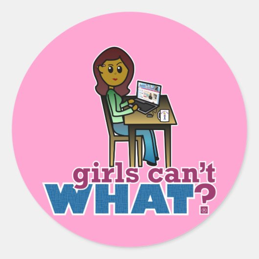 Computer Geek - Donker Ronde Sticker (Voorkant)