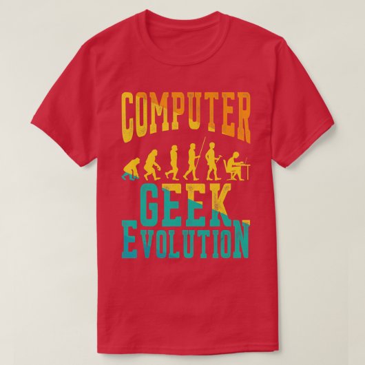 Computer Geek Evolution Computer Geek Gamer voor m T-shirt (Design voorkant)