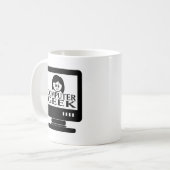 Computer Geek Girl Vrouw Koffiemok (Voorkant links)