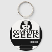 Computer Geek Girl Vrouw Sleutelhanger (Voorkant)
