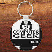 Computer Geek Girl Vrouw Sleutelhanger (Voorkant)
