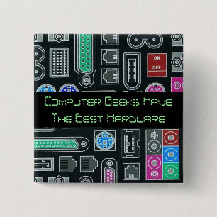 Computer Geek Humor Black Input Pattern Sleutelhan Vierkante Button 5,1 Cm