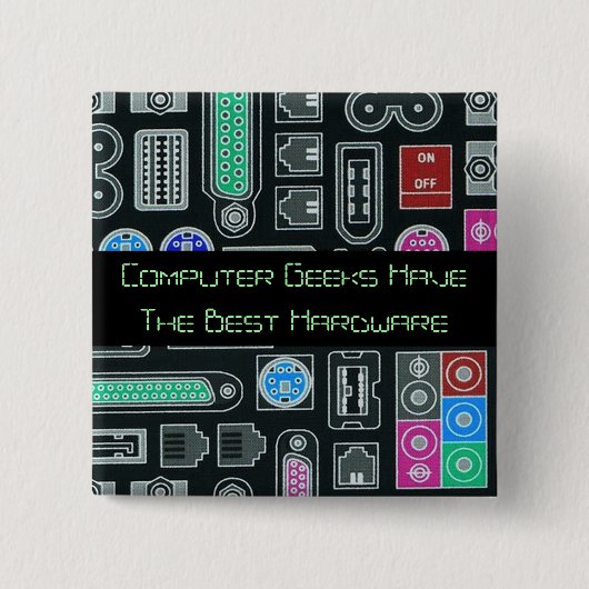 Computer Geek Humor Black Input Pattern Sleutelhan Vierkante Button 5,1 Cm (Voorkant)