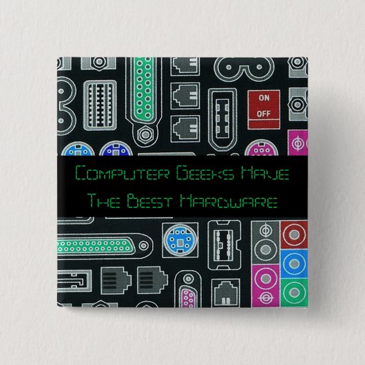 Computer Geek Humor Button (Voorkant)