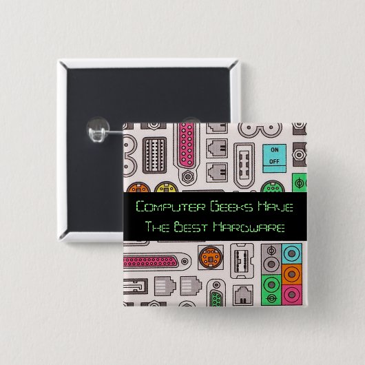 Computer Geek Humor Input Pattern Button (Voorkant /achterkant)