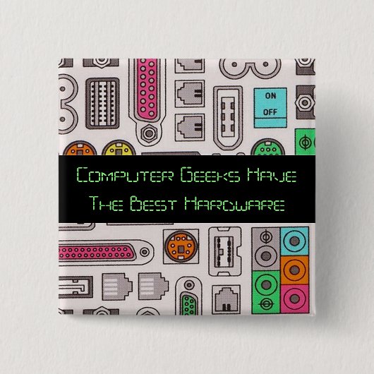 Computer Geek Humor Input Pattern Button (Voorkant)