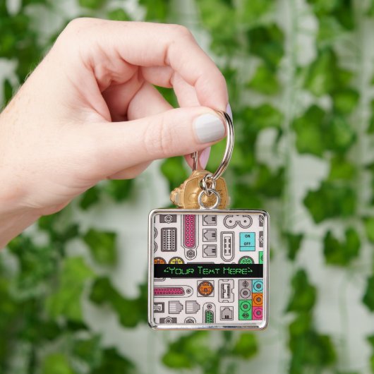 Computer Geek Input Pattern Sleutelhanger (Hand)