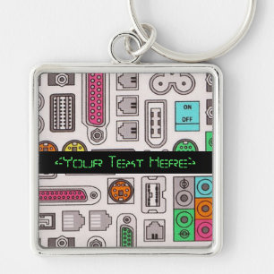 Computer Geek Input Pattern Sleutelhanger
