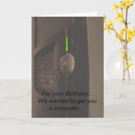 Computer Geek Kaart (Gele Bloem)