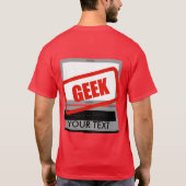 Computer Geek Mannen Rood T-shirt (Achterkant)