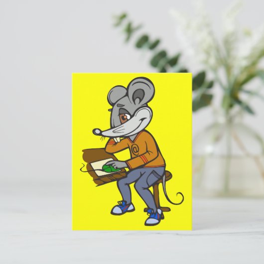 Computer Geek Mouse Briefkaart (Staand voorkant)