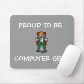 Computer Geek Mousepad (grijs) Muismat (Met muis)