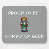 Computer Geek Mousepad (grijs) Muismat (Voorkant)