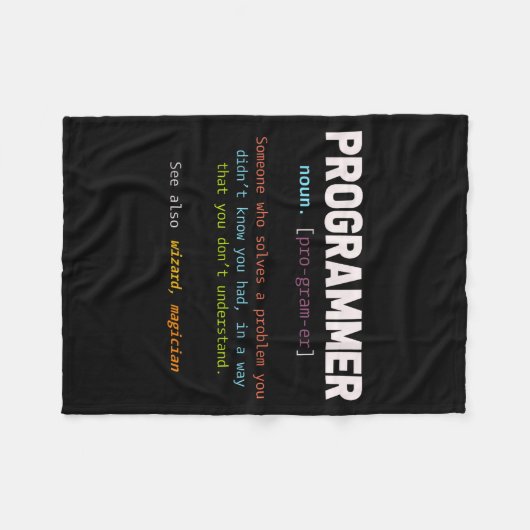 Computer Geek Nerd Gift Funny Programmer  Fleece Deken (Voorkant (Horizontaal))