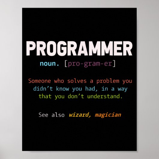 Computer Geek Nerd Gift Funny Programmer Poster (Voorkant)
