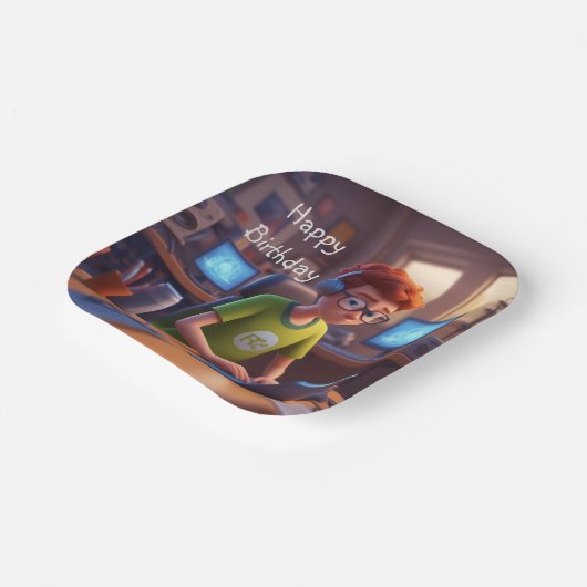 Computer Geek Papieren Bordje (Gebogen)