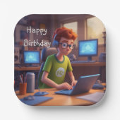 Computer Geek Papieren Bordje (Voorkant)