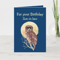 Computer Geek Son-in-law Humor Birthday Owl Fun