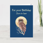 Computer Geek Son-in-law Humor Birthday Owl Fun Kaart (Voorkant)