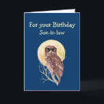 Computer Geek Son-in-law Humor Birthday Owl Fun Kaart<br><div class="desc">Computer Geek Son-in-law Humor Birthday Owl Fun</div>