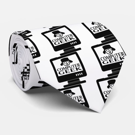 Computer Geek Stropdas (Opgerold)