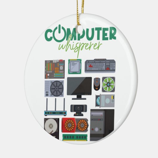 Computer Geek Tech Nerd Cool Support. Keramisch Ornament (Links)