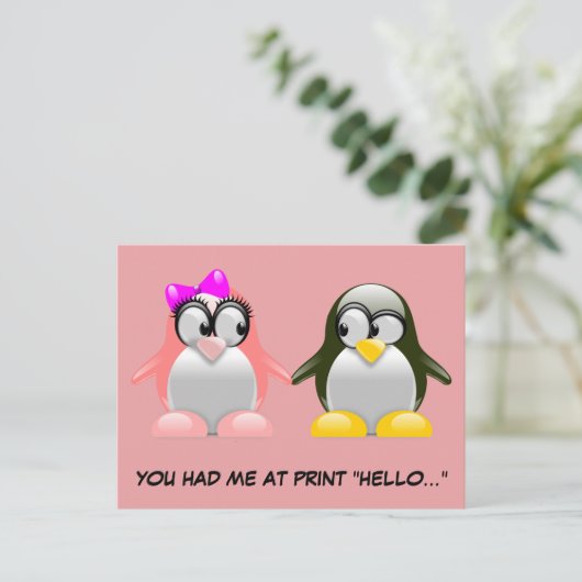 Computer Geek Valentijn: Taalliefde programmeren Feestdagenkaart (Staand voorkant)