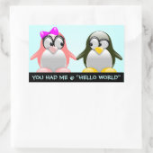 Computer Geek Valentijn: Taalliefde programmeren Rechthoekige Sticker (Tas)