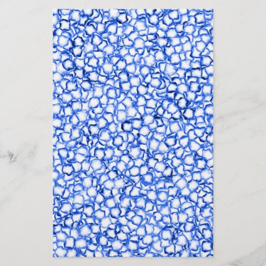 Computer-Generated Blue Petals Briefpapier (Voorkant)