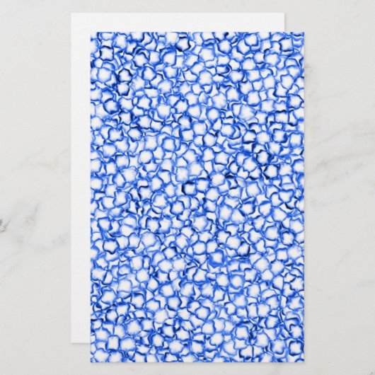 Computer-Generated Blue Petals Briefpapier (Voorkant / Achterkant)