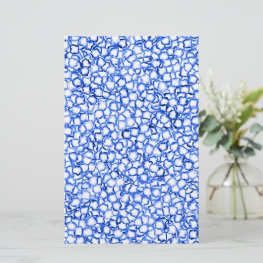 Computer-Generated Blue Petals Briefpapier (Staand voorkant)