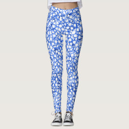 Computer-Generated Blue Petals Leggings