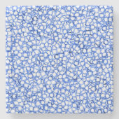 Computer-Generated Blue Petals Stenen Onderzetter (Voorkant)