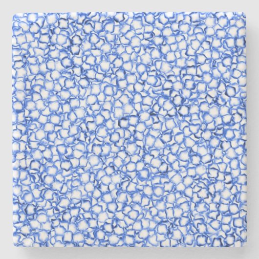 Computer-Generated Blue Petals Stenen Onderzetter (Voorkant)