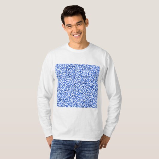 Computer-Generated Blue Petals T-shirt (Voorkant volledig)