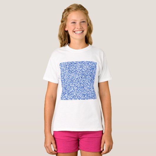 Computer-Generated Blue Petals T-shirt (Voorkant volledig)