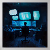 Computer Glow - Dark Silhouette Design Poster (Voorkant)