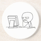 Computer Guy Meme - Premium Sandstone Onderzetter (Voorkant)