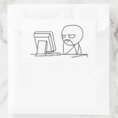 Computer Guy Meme - Rechthoek Stickers (Tas)