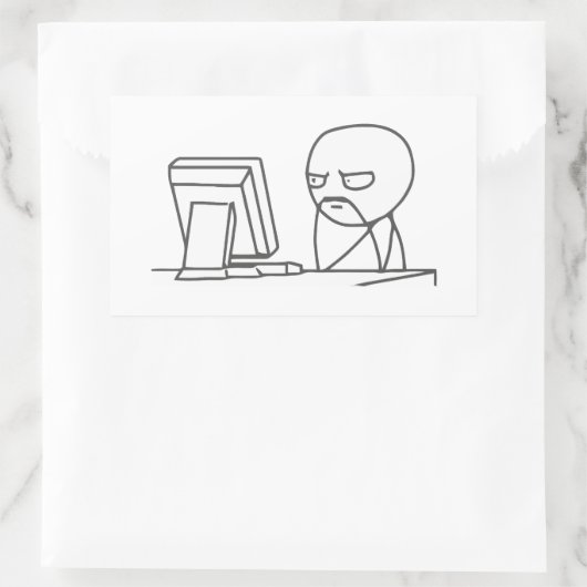 Computer Guy Meme - Rechthoek Stickers (Tas)