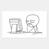 Computer Guy Meme - Rechthoek Stickers (Voorkant)