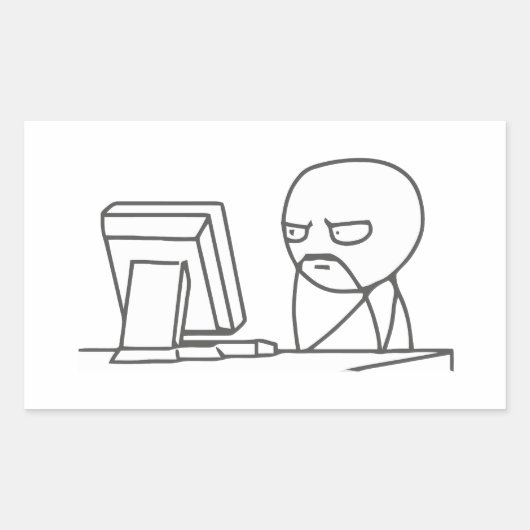 Computer Guy Meme - Rechthoek Stickers (Voorkant)